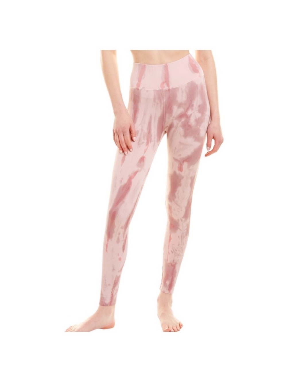 High-Waist Tie-Dye Leggings in Blush Pink
